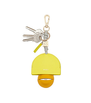 Ключодържател от естествена кожа в жълто и охра Samo с AirTag снимка
