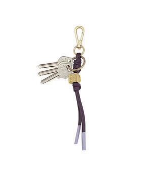 Ключодържател от естествена кожа в тъмнолилаво Maldive снимка