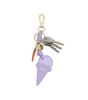 Ключодържател в лилаво и оранжево от естествена кожа Ice Cream снимка