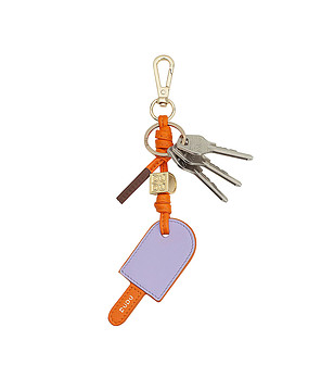 Кожен ключодържател Ice Cream Stick в оранжево и лилаво снимка