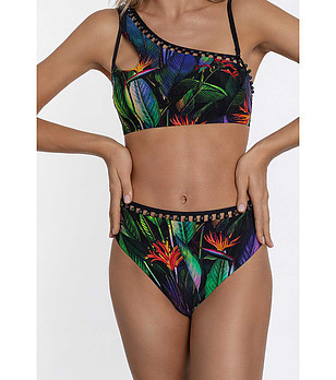 Долнище на бански Tropical Paradise с висока талия снимка