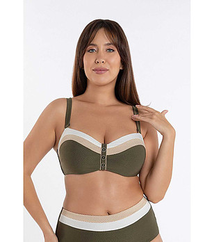 Горнище на бански в цвят каки Nostalgia тип бандо снимка