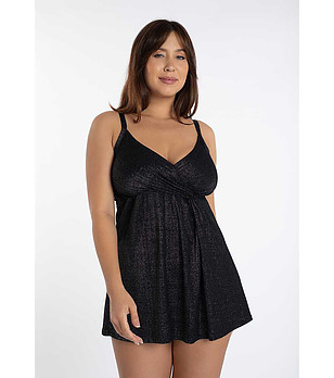 Черно танкини горнище със сребристи нишки Moonlight снимка