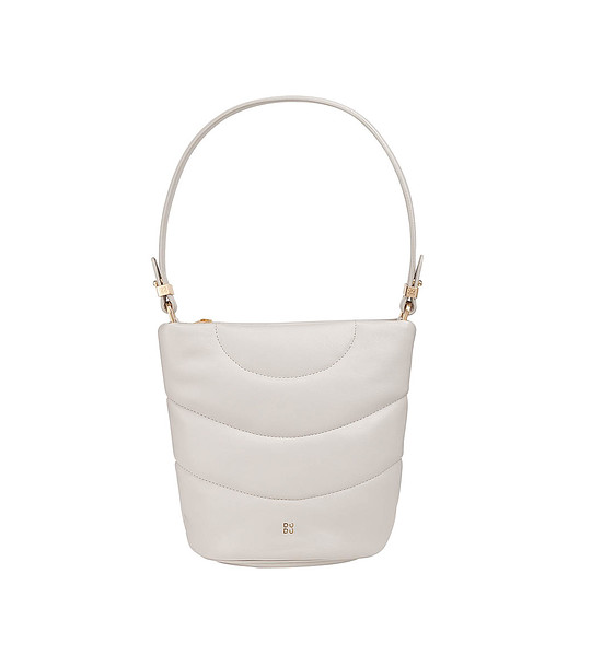 Малка кожена чанта в перлен нюанс Barbara снимка