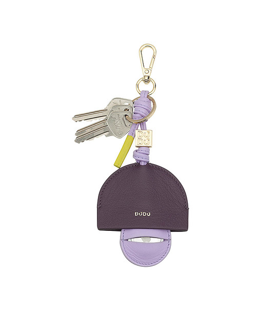 Ключодържател от естествена кожа в лилави нюанси Samo с AirTag снимка