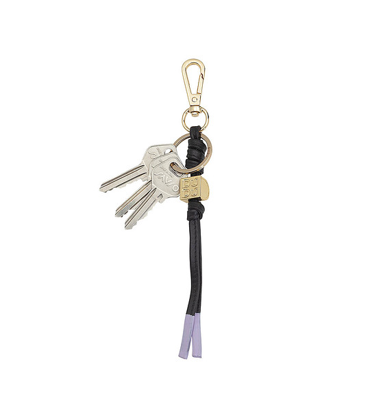 Ключодържател от естествена кожа в черно Maldive снимка