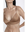 Бежов сутиен бралет без банели с естествена коприна Crevia-2 снимка