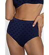 Долнище на бански в тъмносиньо на точки Button Up-2 снимка