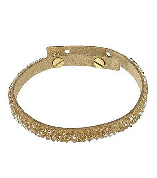 Дамска бежова гривна с кристали Swarovski снимка