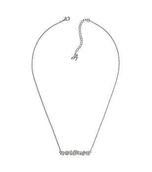 Сребристо дамско колие с бели кристали Swarovski снимка