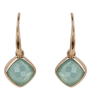 Дамски златисти обеци с кристали Swarovski снимка