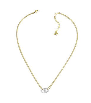 Дамско златисто колие с двойна верижка снимка