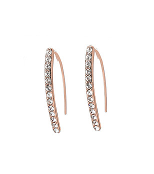 Дамски обеци в розовозлатисто с кристали Swarovski снимка