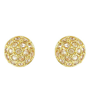 Дамски златисти обеци с кристали Swarovski снимка