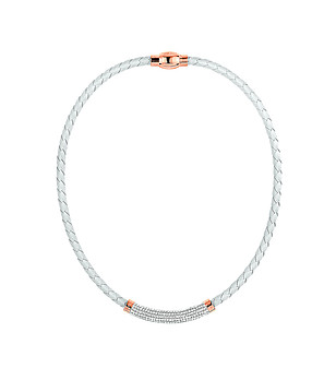 Дамско колие от естествена кожа снимка