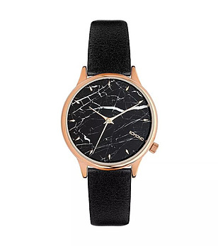 Дамски часовник в розовозлатисто и черно снимка