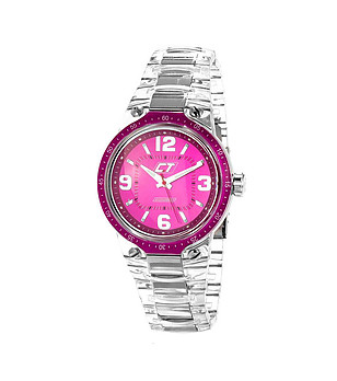 Unisex часовник в сребристо и циклама снимка