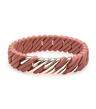 Дамска гривна в розово и златисто снимка