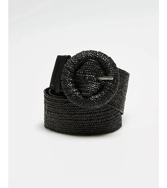 Еластичен дамски черен колан снимка