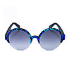 Дамски кръгли слънчеви очила в синьо с леопардови шарки-1 снимка