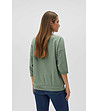 Дамска памучна блуза в цвят зелена маслина-1 снимка