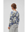 Дамска блуза с флорален принт в синьо-1 снимка
