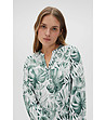 Дамска блуза с принт в зелени нюанси-3 снимка