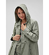 Дамско яке с качулка в цвят маслина-2 снимка