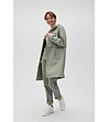 Дамско яке с качулка в цвят маслина-4 снимка