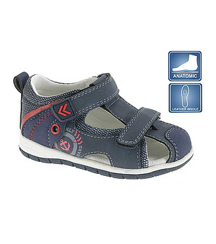 Тъмносини бебешки сандали за момчета снимка