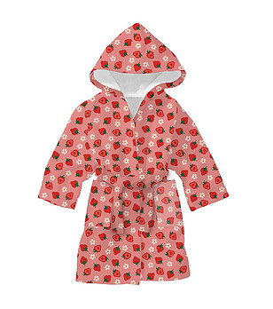 Детски халат с принт Ягодки 4-6 г снимка