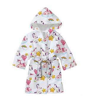 Детски халат с принт Еднорог 6-8 г снимка