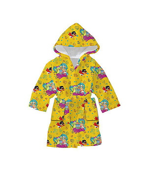 Детски жълт халат с принт 6-8 г снимка