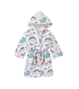 Детски халат с принт Еднорози 6-8 г снимка