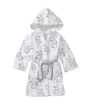 Детски халат с принт Зайче от 6 до10 год снимка