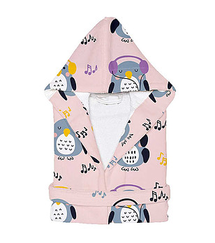 Детски халат с принт Бухал 8-10 г снимка