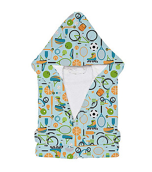 Детски халат с принт Спорт 8-10 г снимка