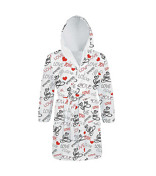 Детски халат с принт Любов 10-12 г снимка