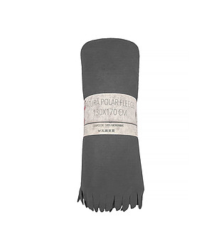 Поларено одеяло с ресни в сиво 130x170 см снимка