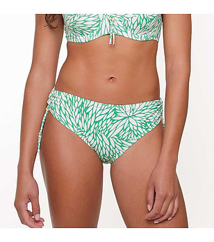 Долнище на бански с принт в бяло и зелено снимка