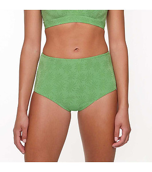 Зелено долнище на бански с висока талия снимка