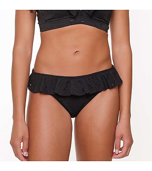 Черно долнище на бански с къдрички снимка