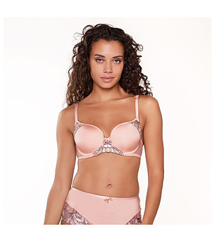 Сутиен с твърди чашки в нюанс на цвят сьомга снимка