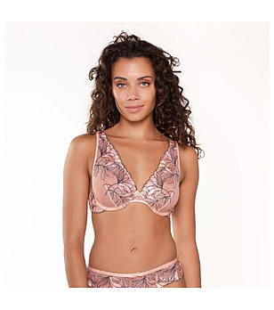 Сутиен бралет с бродерии в нюанс на цвят сьомга снимка