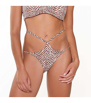 Долнище на бански в кафяво и бяло снимка