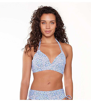 Горнище на бански със син пейсли принт снимка