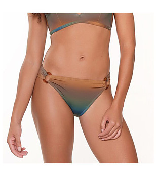 Долнище на бански в преливащи цветове камел и петрол снимка