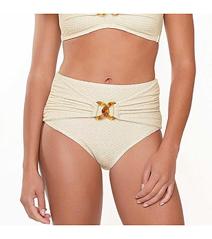 Бикини долнище на бански с висока талия цвят екрю Mermaid снимка