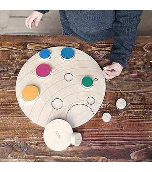 Дървен пъзел Слънчева система II снимка