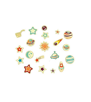 Дървени магнити Космос снимка